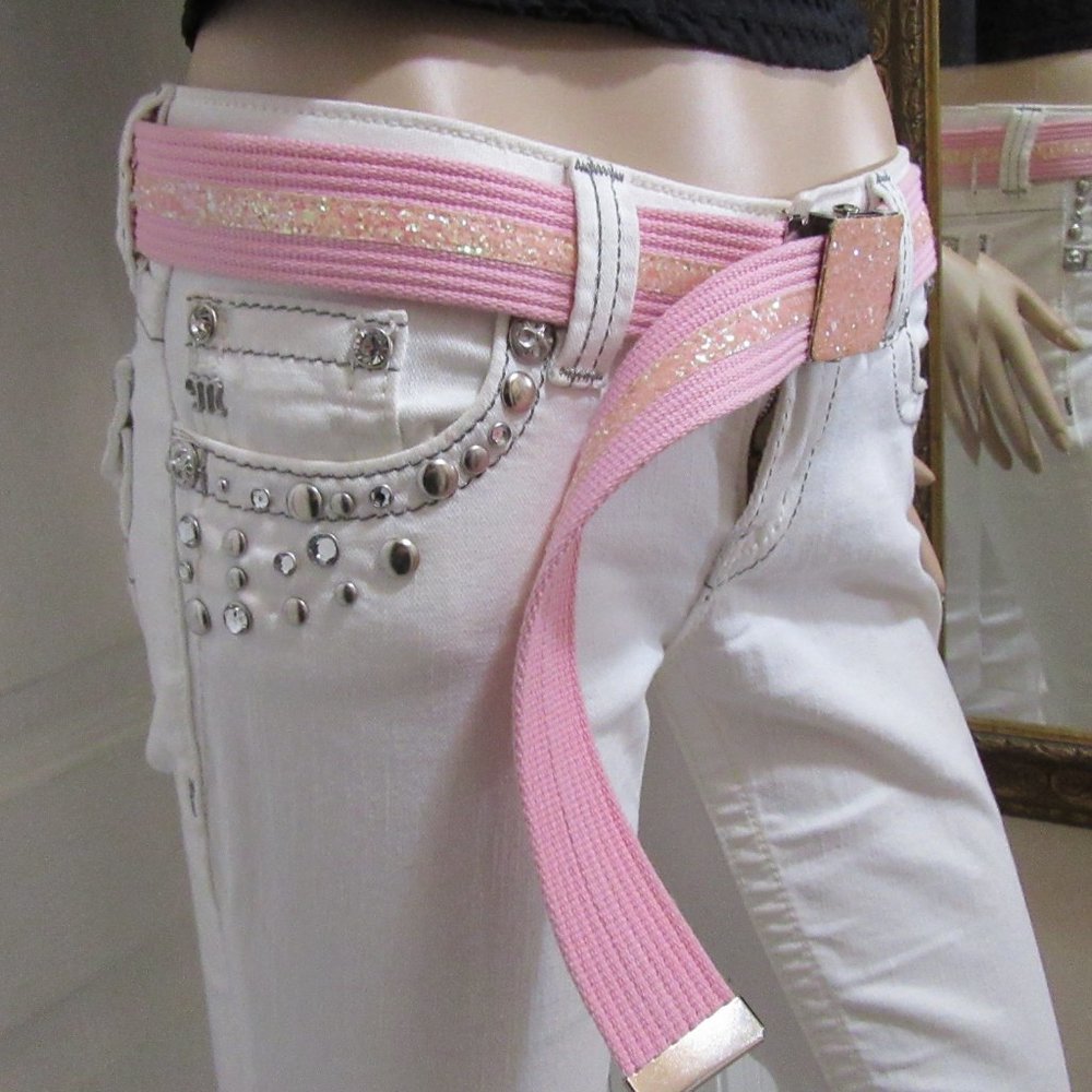 New never worn Pink Bling Belt slide buckle